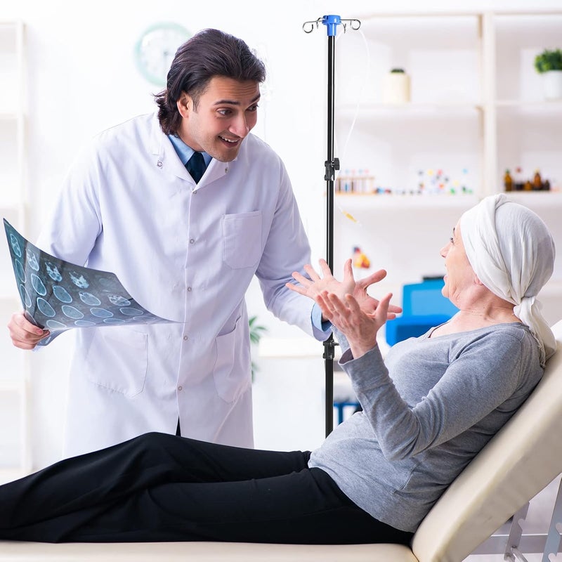 Ferraycle Portable Collapsible IV Pole Stand, 4 Hook IV Portable Pole Stand for Hospital, Clinic, Wheelchairs, Beds, Home Care (3 Legs) - Image 4